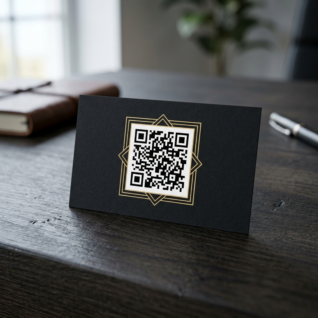 Ededin QR Gen Mockup - Premium Contact vCards (Minimalist corporate matte business cards.)